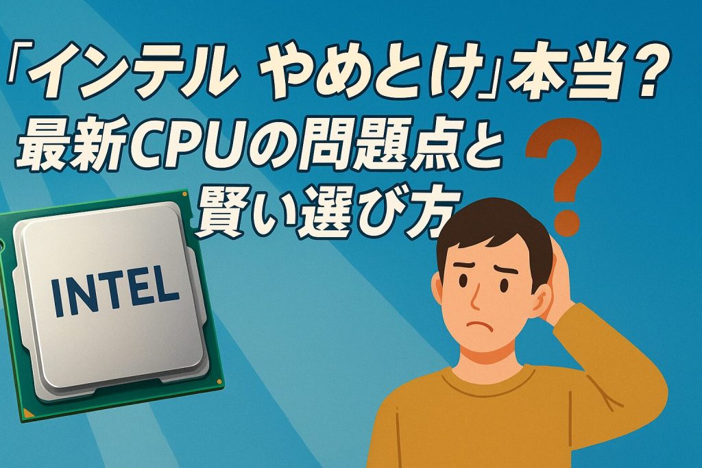 「インテル やめとけ」は本当？最新CPUの問題点と賢い選び方