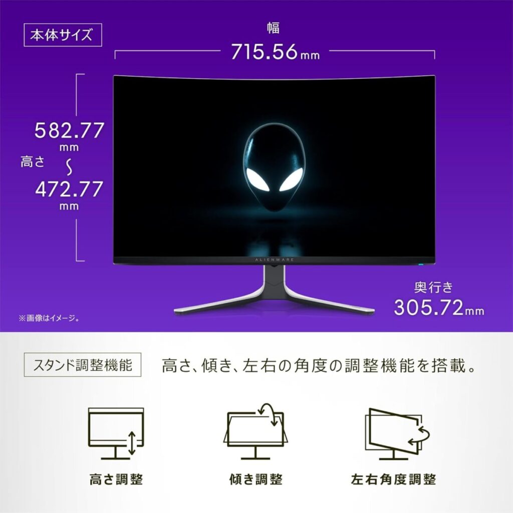 Dell AW3225QFのスペック・外観レビュー
