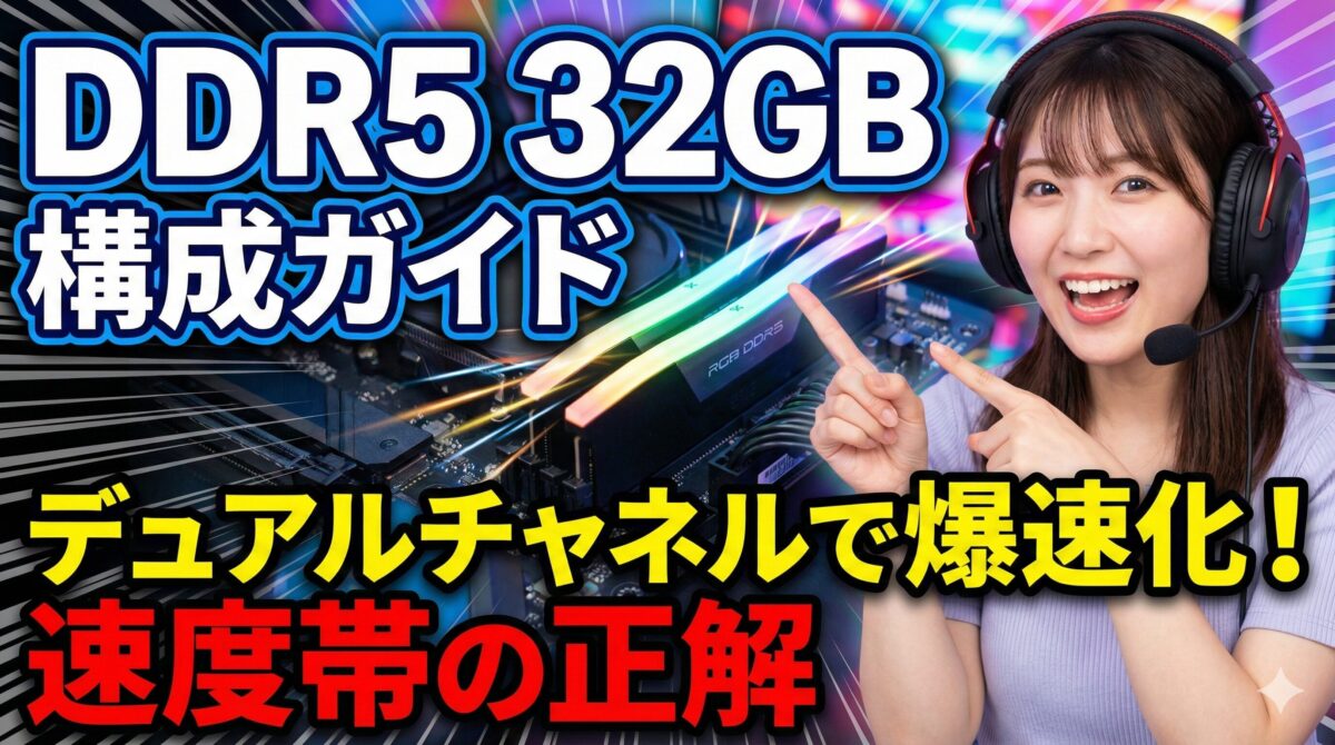 DDR5メモリ32GB構成ガイド：デュアルチャネルの重要性と速度帯