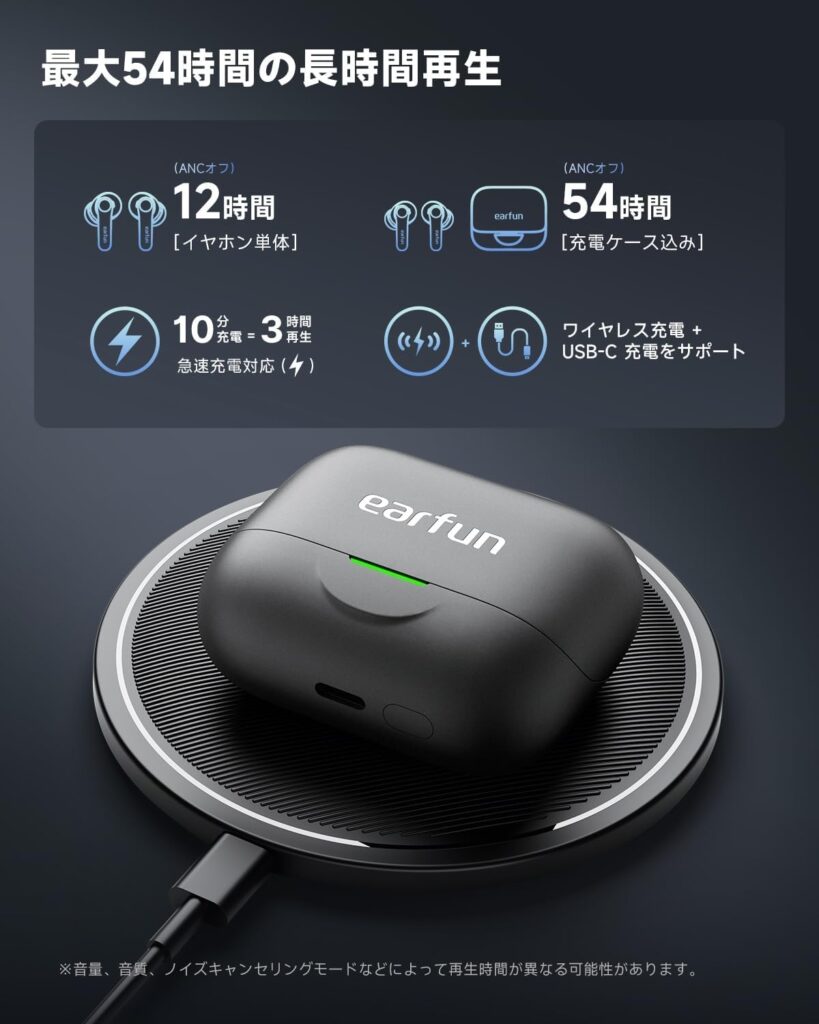 【VGP 2026 金賞・コスパ大賞】EarFun Air Pro 4+ ワイヤレスイヤホン Bluetooth 6.0/ハイブリッド・デュアルドライバー/業界最小クラスBAドライバー/最先端チップ「QCC3091」aptX Losslessに対応/ハイレゾ LDAC対応/Snapdragon Sound/Auracastに対応/最大54時間再生【6マイクAI 通話/PSE認証済み】