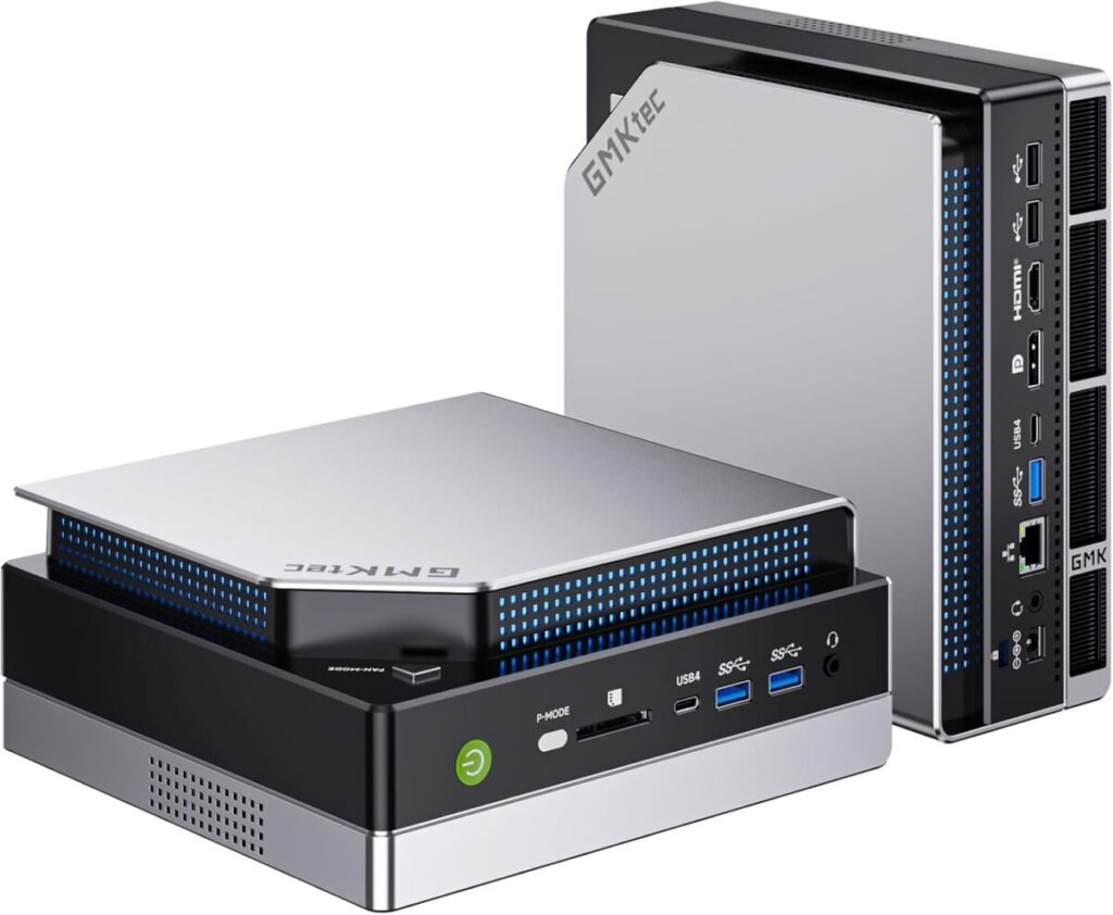 GMKtec EVO-X2 ミニPC AMD Ryzen AI Max+ 395搭載（16コア32スレッド・最大5.1GHz）小型PC 高性能デスクトップ Radeon 8060S内蔵 LPDDR5X 8000MHz Windows11 Pro WiFi7 BT5.4 USB4 HDMI2.1 DP 2.5Gbps LAN 8K対応4画面 静音省スペース (128GB+2TB)