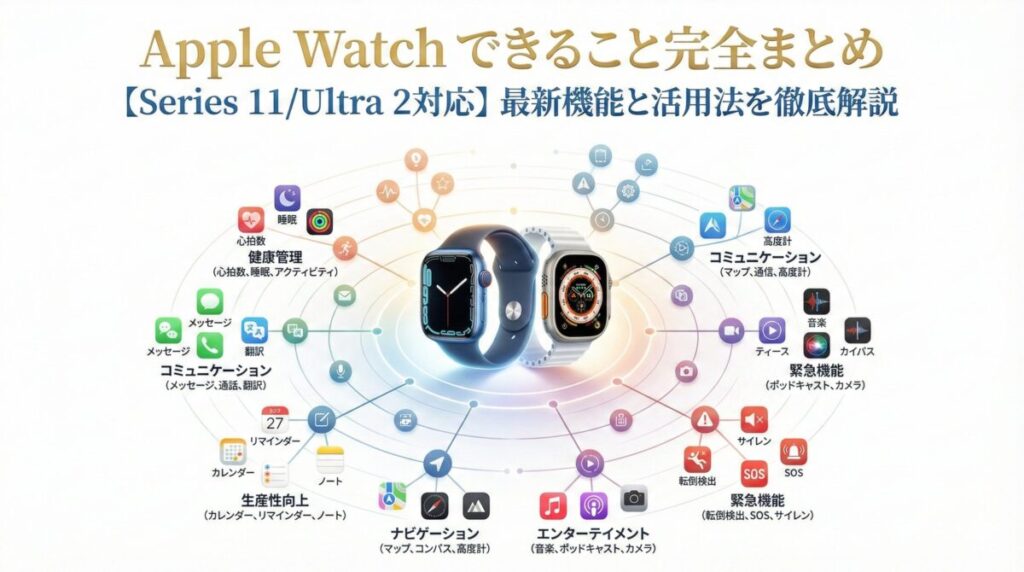 Apple Watch できること完全まとめ【Series 11/Ultra 2対応】最新機能と活用法を徹底解説