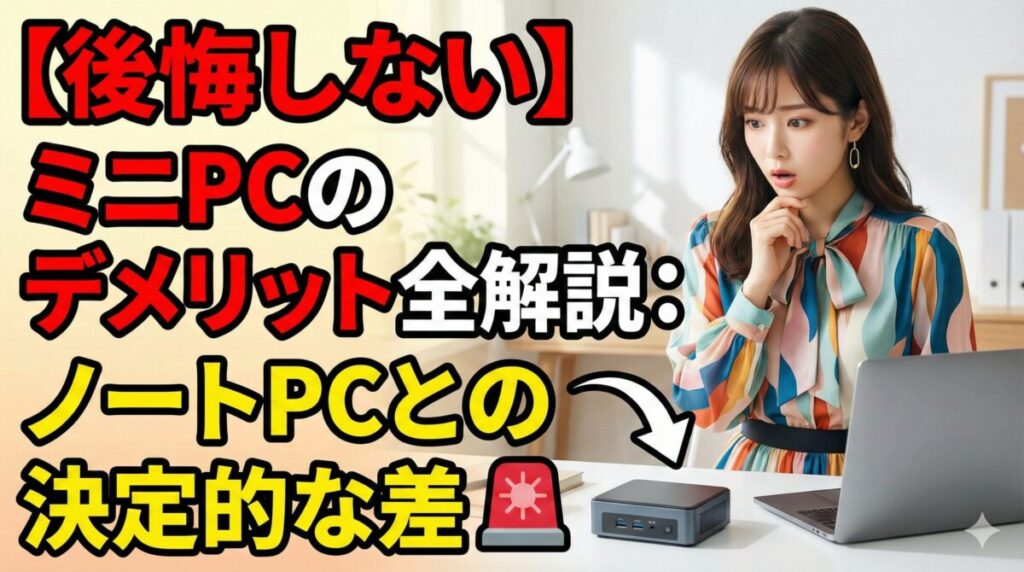 【後悔しない】ミニPCのデメリット全解説：ノートPCとの決定的な差