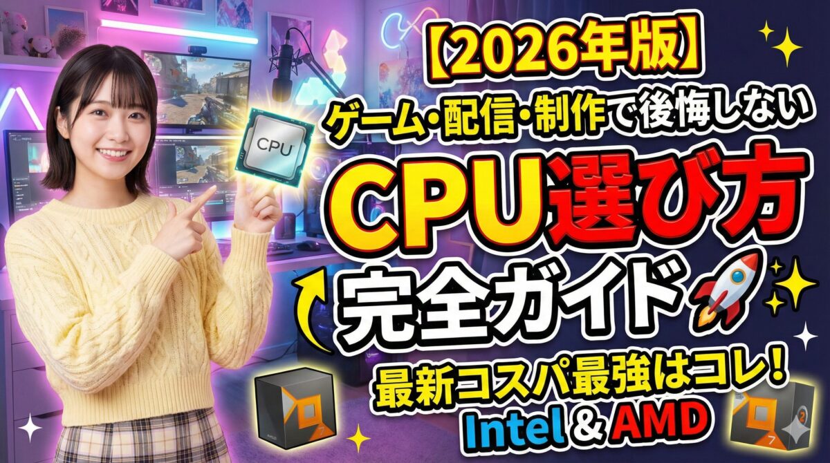 【2026年版】ゲーム・配信・制作で後悔しないCPU選び方 完全ガイド