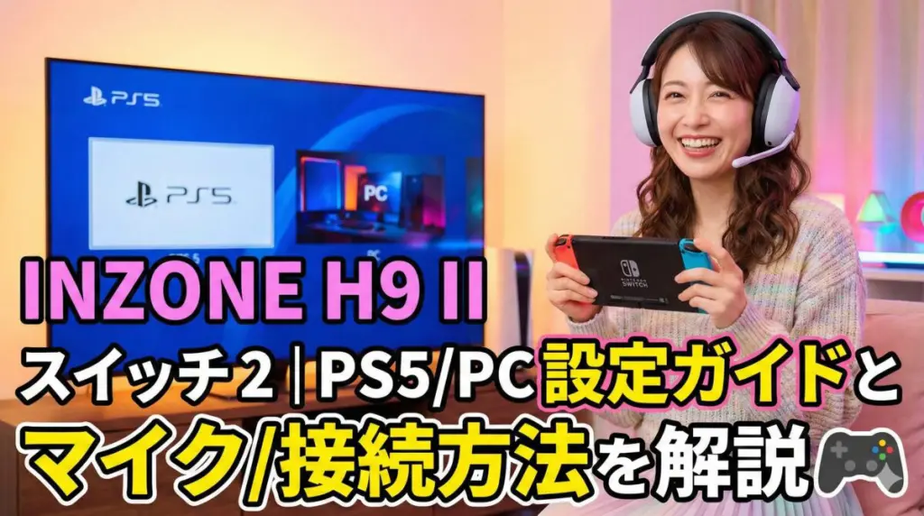 INZONE H9 II スイッチ 2|PS5/PC設定ガイドとマイク/接続方法を解説