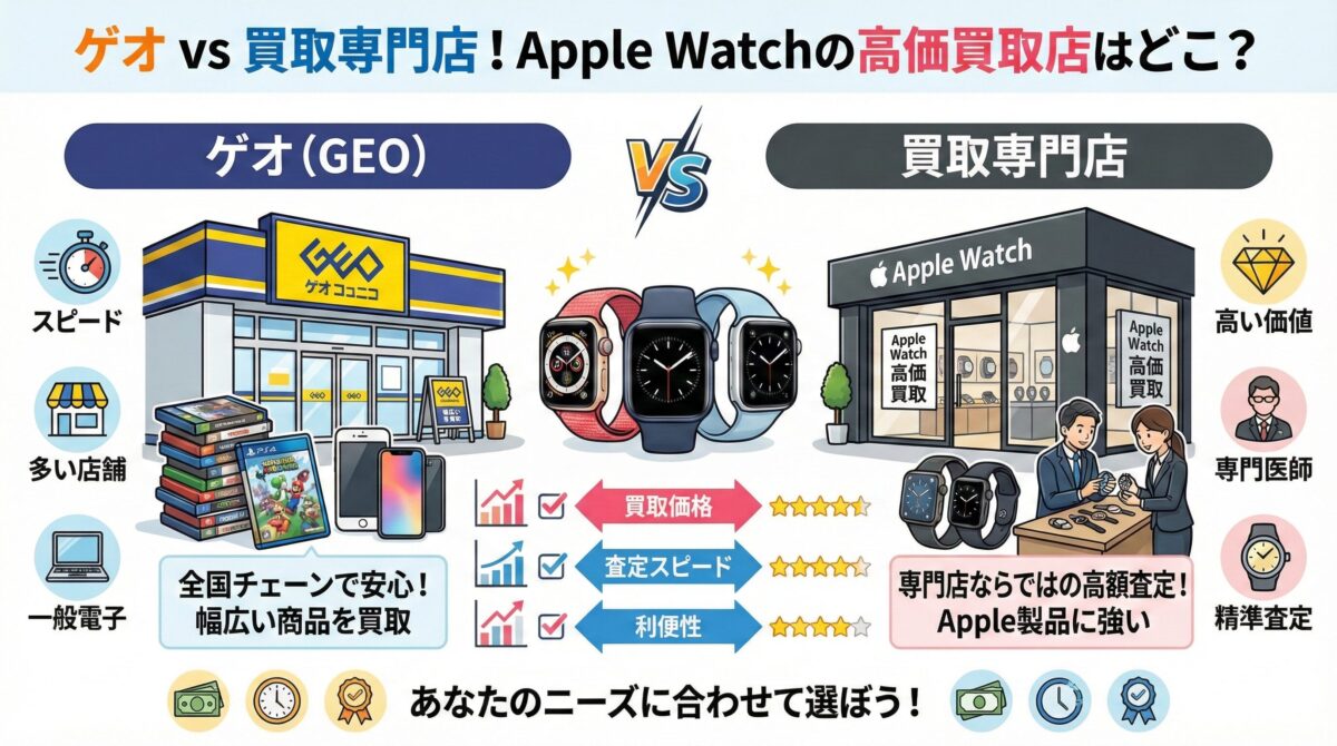 ゲオ vs 買取専門店！Apple Watchの高価買取店はどこ？