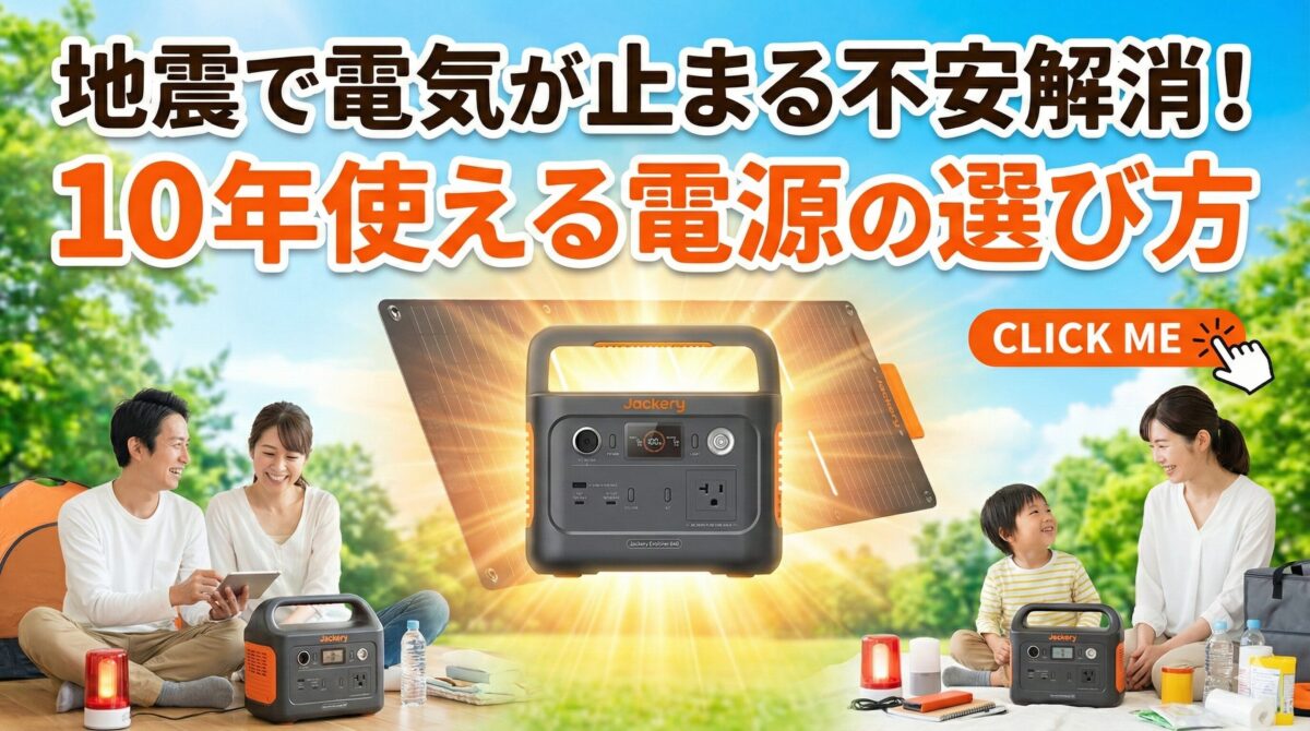 地震で電気が止まる不安解消！10年使える電源の選び方