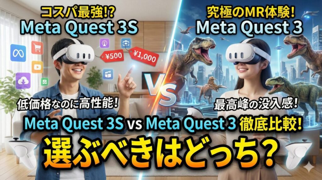 Meta Quest 3SとMeta Quest 3徹底比較：コストパフォーマンスと究極のMR体験、選ぶべきはどっち？