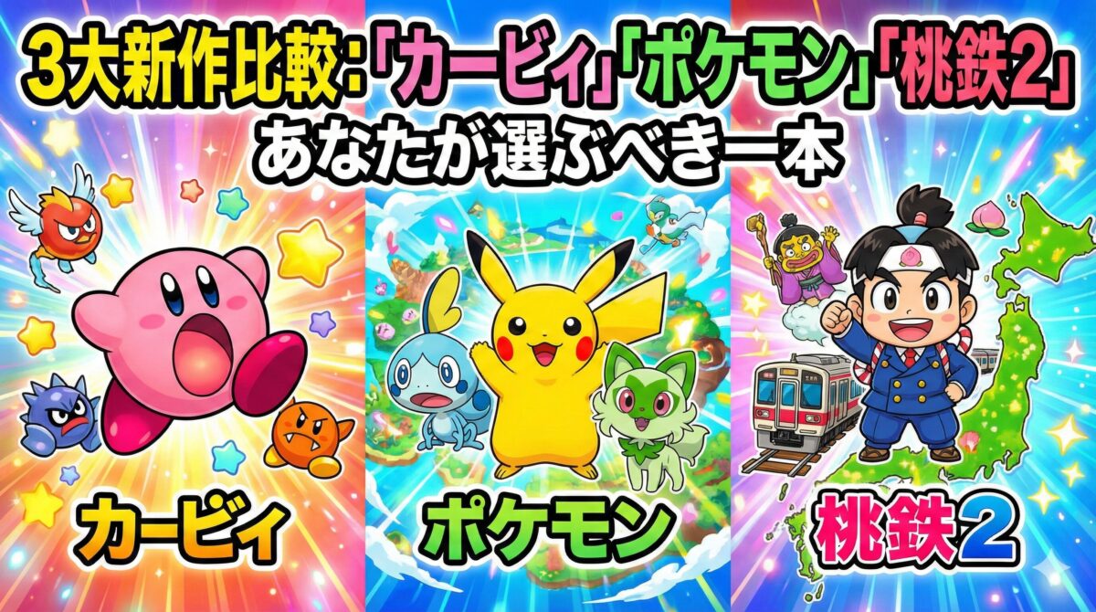 3大新作比較：「カービィ」「ポケモン」「桃鉄2」あなたが選ぶべき一本