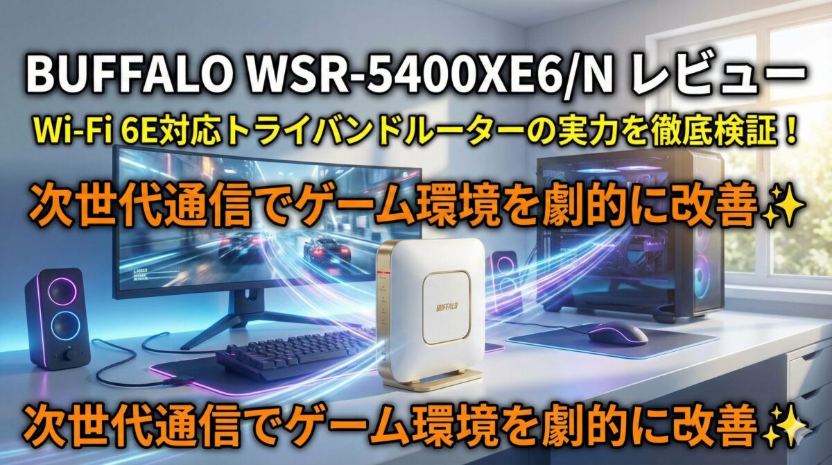 BUFFALO WSR-5400XE6/N レビュー:Wi-Fi 6E対応トライバンドルーターの実力を徹底検証!次世代通信でゲーム環境を劇的に改善✨