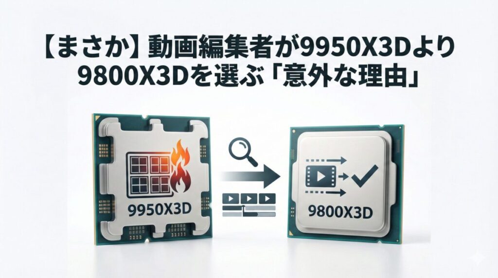 【まさか】動画編集者が9950X3Dより9800X3Dを選ぶ「意外な理由」
