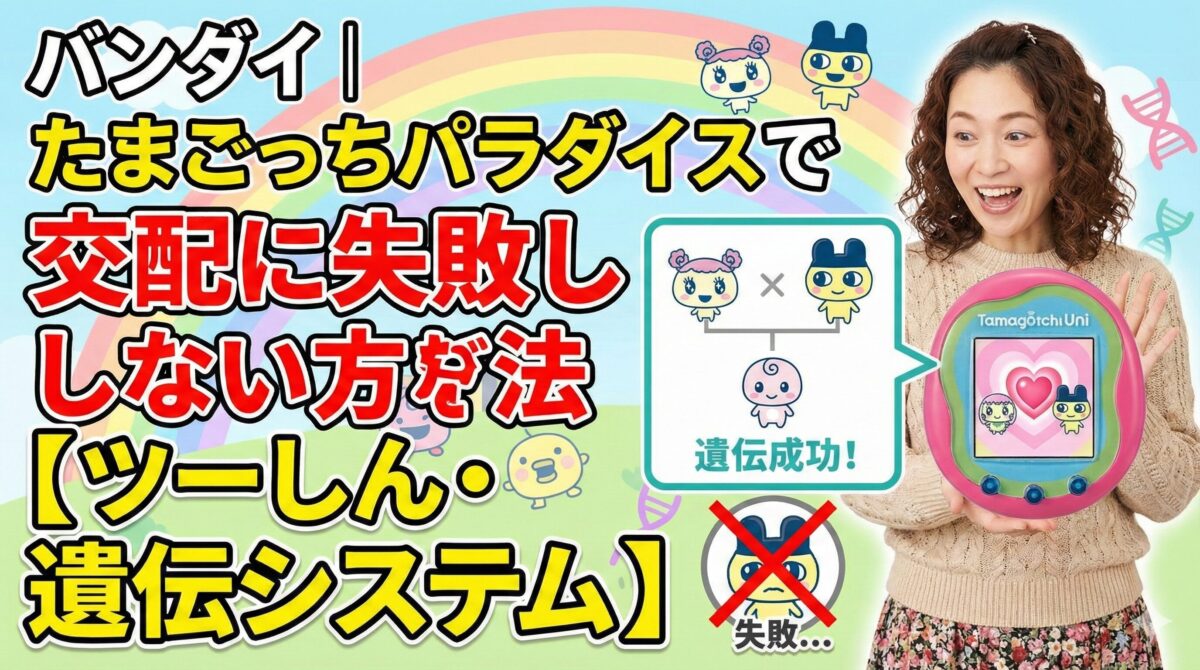 バンダイ｜たまごっちパラダイスで交配に失敗しない方法【ツーしん・遺伝システム】