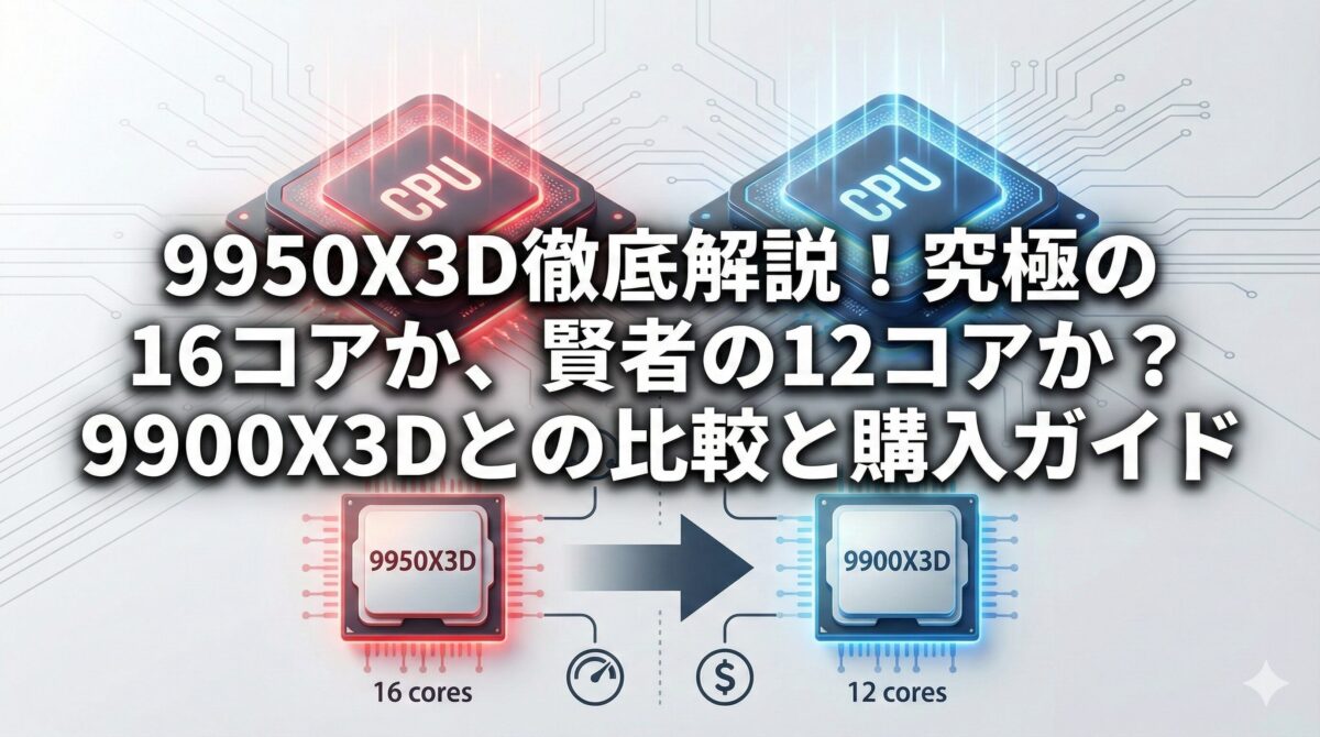9950X3D徹底解説！究極の16コアか、賢者の12コアか？9900X3Dとの比較と購入ガイド