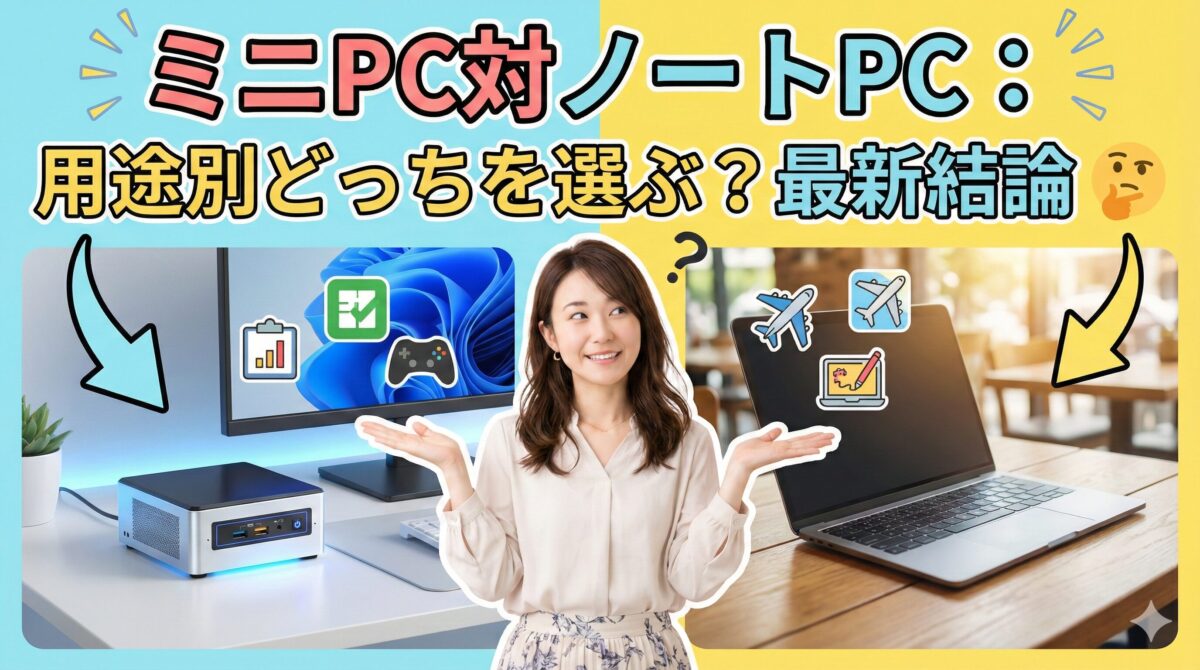 ミニPC対ノートPC：用途別どっちを選ぶ？最新結論