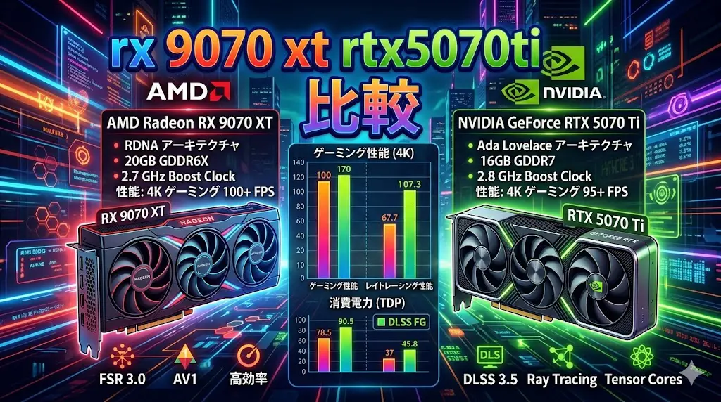 rx 9070 xt rtx5070ti 比較